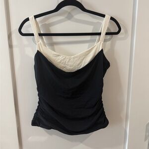Abercrombie Black and Cream Women's Top
